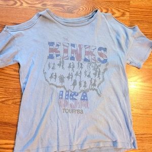 "The Kinks" cold shoulder band tee